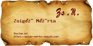 Zsigó Márta névjegykártya