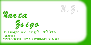 marta zsigo business card